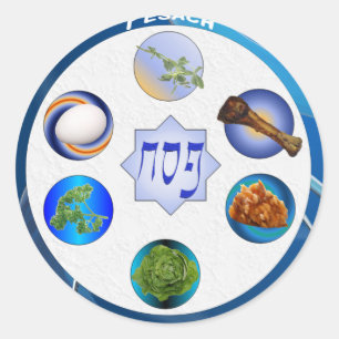 Seder Plate Runder Aufkleber