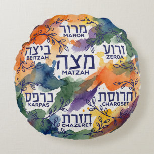 Seder-Platte-Lehne-Kissen für Pessach Rundes Kissen