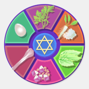 Seder-Teller Runder Aufkleber