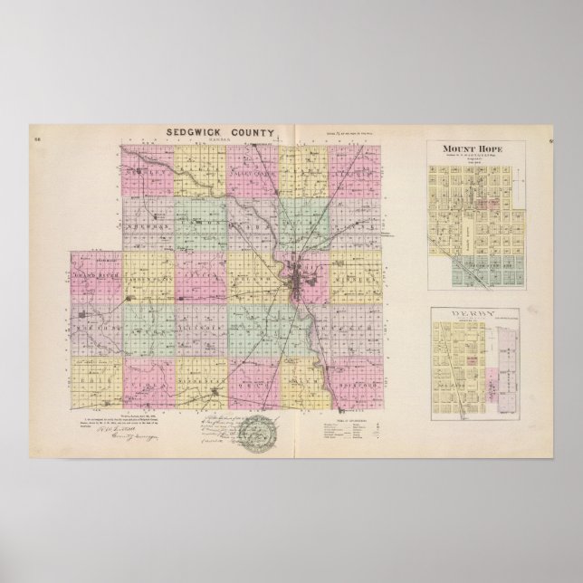 Sedgwick County, Mount Hope, and Derby, Kansas Poster (Vorne)