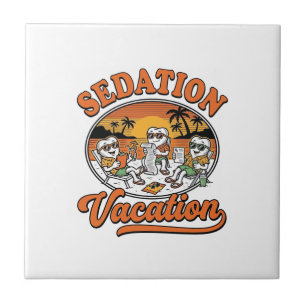 Sedierung Urlaub Retro Zahnmedizin Humor Shirt Des Fliese