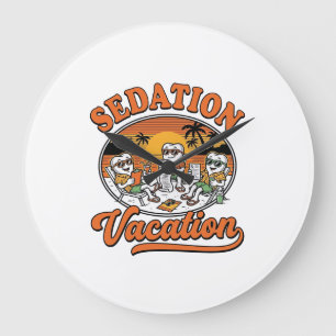 Sedierung Urlaub Retro Zahnmedizin Humor Shirt Des Große Wanduhr