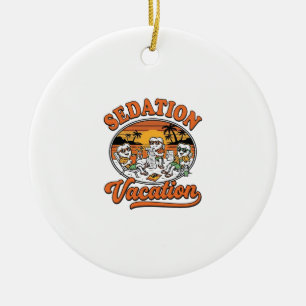 Sedierung Urlaub Retro Zahnmedizin Humor Shirt Des Keramik Ornament