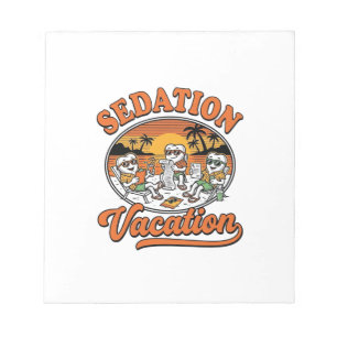 Sedierung Urlaub Retro Zahnmedizin Humor Shirt Des Notizblock