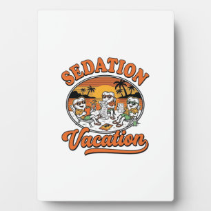 Sedierungsurlaub Retro-Zahnarzt Humor-Shirt-Design Fotoplatte