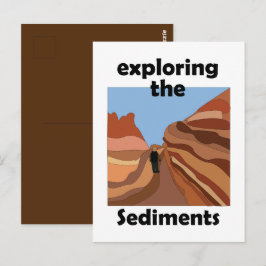 Sedimentgestein Erkundung der Sedimente Wanderer Postkarte