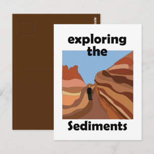 Sedimentgestein Erkundung der Sedimente Wanderer Postkarte