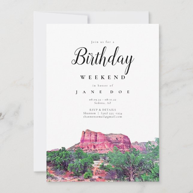 Sedona Arizona Anniversaire Weekend Invitation (Devant)