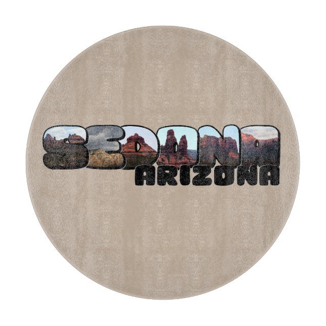 Sedona Arizona Big Letter - Bergblick Schneidebrett (Vorderseite)