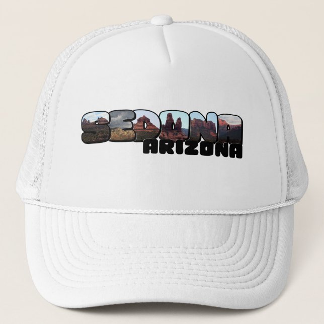 Sedona Arizona Big Letter - Bergblick Truckerkappe (Vorderseite)