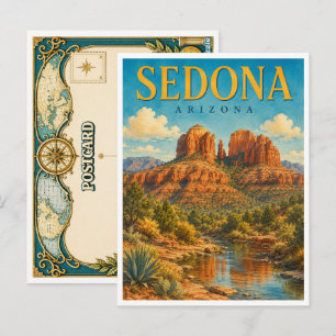 Sedona Arizona Cathedral Rock GeoSaga Postkarte
