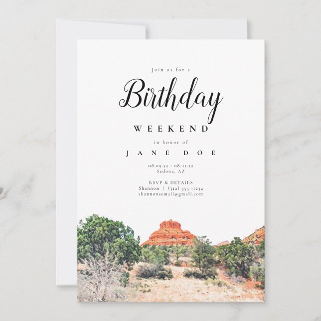 Sedona Arizona Einladung zum Geburtstag (Vorderseite)