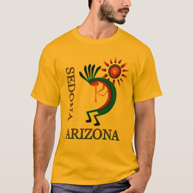 Sedona Arizona Kokopelli mit Sun Gold T-Shirt (Vorderseite)