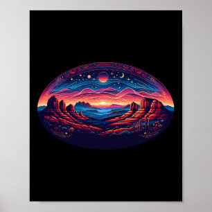 Sedona Arizona Natur Wandern Outdoor Berg Retro Poster