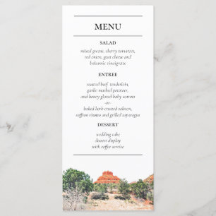 Sedona Arizona Peint Mountains Reception Menu