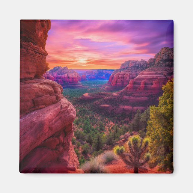 Sedona Arizona Rote Felsen Natur Schöner Sonnenunt Magnet (Vorne)