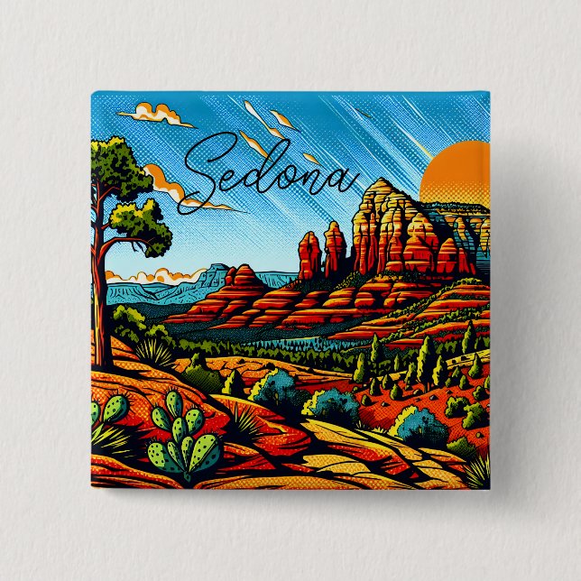 Sedona, Arizona Roter Canyon Button (Vorderseite)
