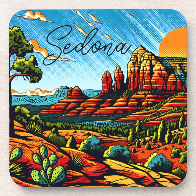 Sedona, Arizona Roter Canyon Getränkeuntersetzer (Vorderseite)