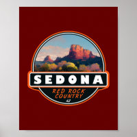Sedona Arizona Roter Felsen Wasserfarbenemblem