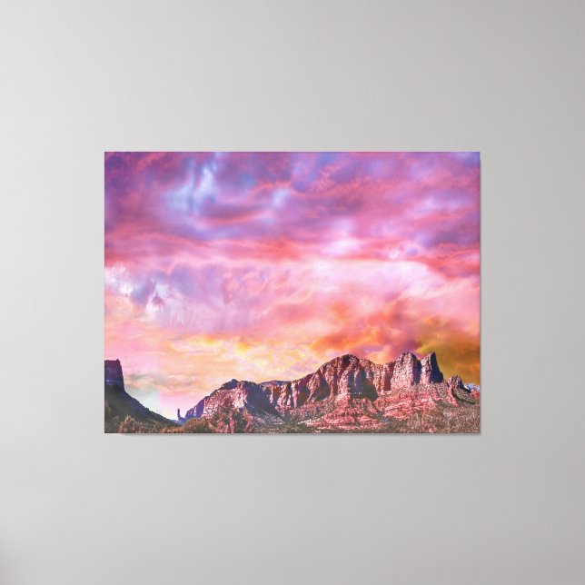 SEDONA ARIZONA Roter Rock Sunset Leinwanddruck (Vorderseite)