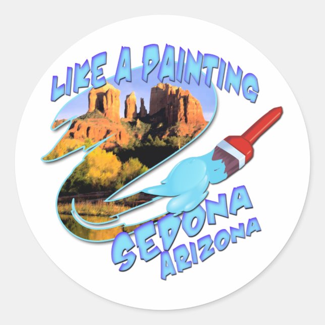 Sedona Arizona Runder Aufkleber (Vorderseite)