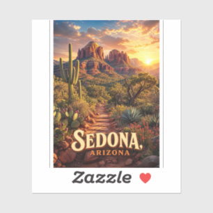 Sedona Arizona Sonnenuntergang Rote Felsen Wüsten Aufkleber