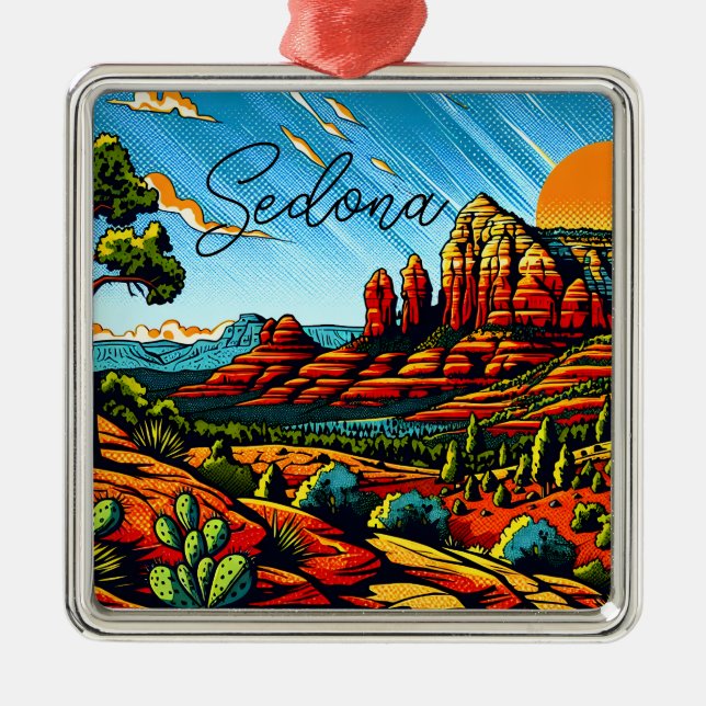 Sedona, Arizona Weihnachten Ornament Aus Metall (Vorne)