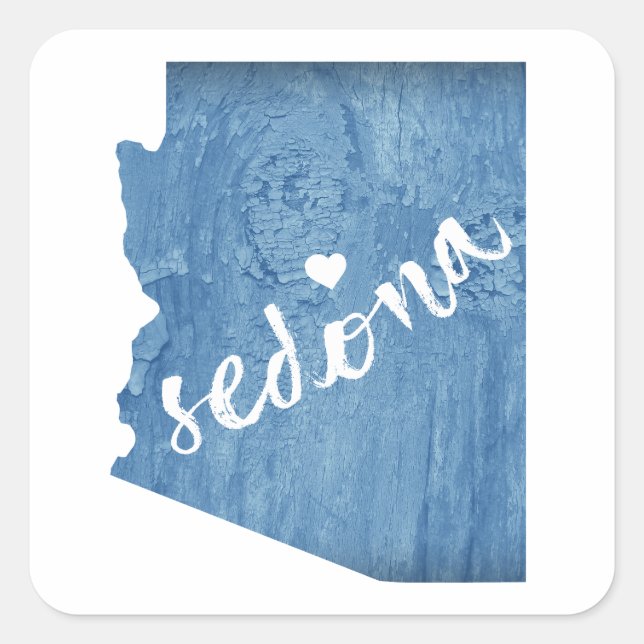 Sedona Arizona Wood Grain Quadratischer Aufkleber (Vorderseite)