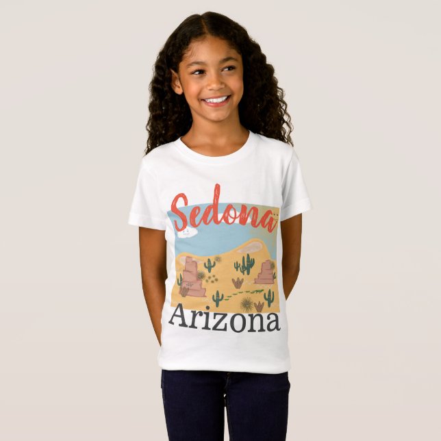 Sedona Arizona Wüste, Mädchen T-Shirt (Vorne ganz)