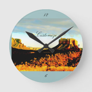 Sedona Courthouse Rock Thunder_Cove  Runde Wanduhr