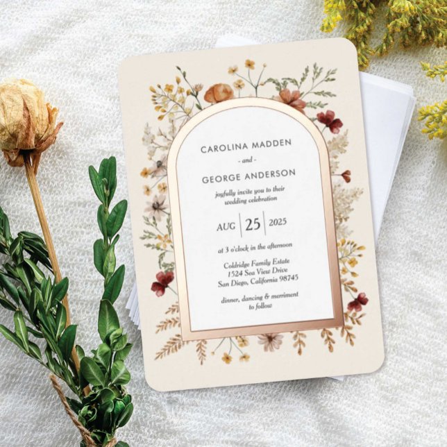 Sedona Garden Wedding Foil Invitation (Créateur téléchargé)