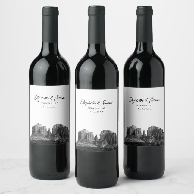 Sedona Gastgeschenk Hochzeit Arizona Personalisier Weinetikett (Flaschen)