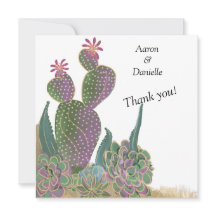 Sedona-Kaktus-Blumen-Hochzeits-Dankeskarten 