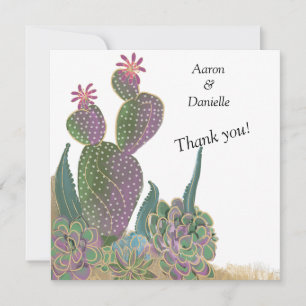 Sedona-Kaktus-Blumen-Hochzeits-Dankeskarten Dankeskarte