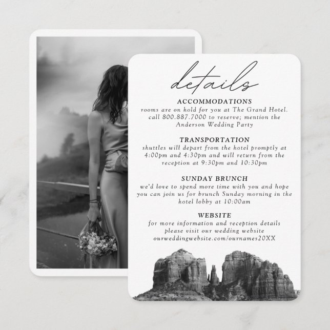 Sedona Mariage Détails Carte de boîtier (Devant / Derrière)
