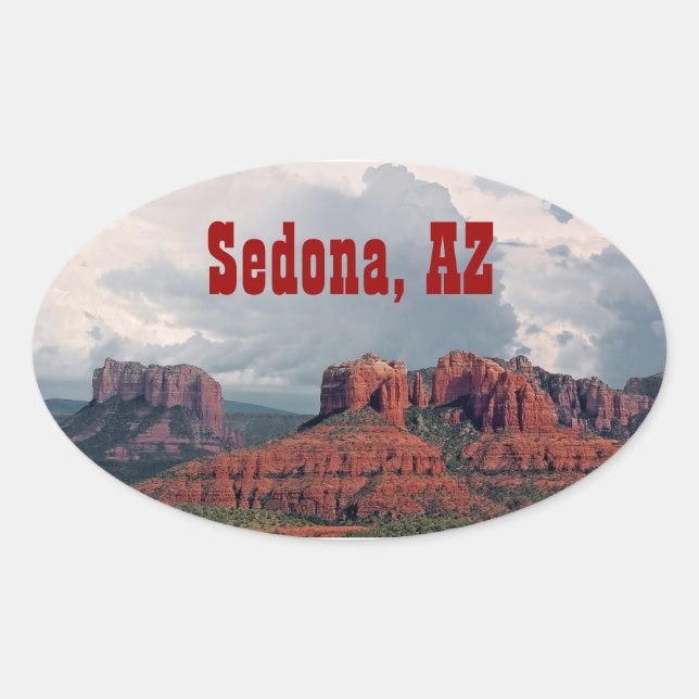 Sedona Red Rock Oval Sticker (Devant)