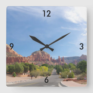 Sedona Red rocks Quadratische Wanduhr