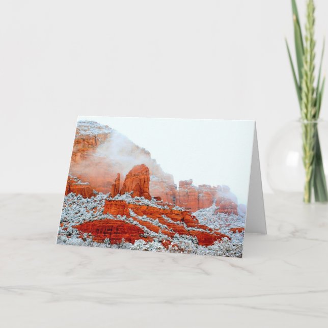 Sedona rote Felsen im Schnee Karte (Vorderseite)