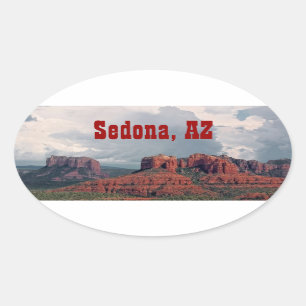 Sedona roter Felsen-Oval-Aufkleber Ovaler Aufkleber