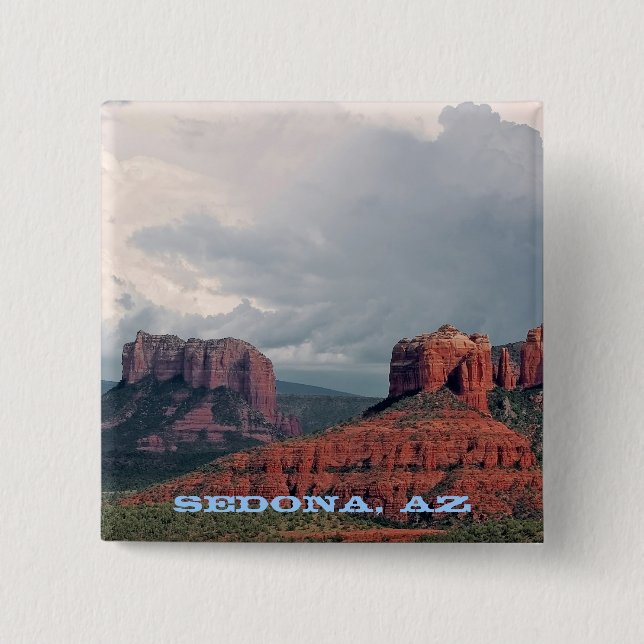 Sedona rotes Felsen-Button Button (Vorderseite)