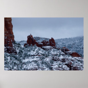 Sedona Schnee auf Snoopy Felsen 2755 Poster