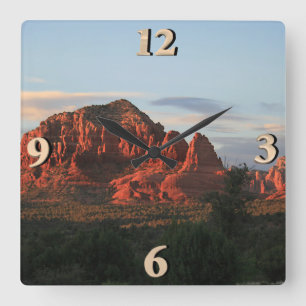 Sedona Sonnenuntergang Quadratische Wanduhr
