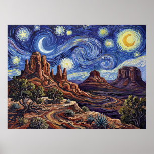 Sedona Sternenhimmel Rote Felsen Poster