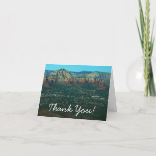 Sedona und Coffee Pot Rock von oben Dankeskarte