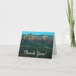 Sedona und Coffee Pot Rock von oben Dankeskarte
