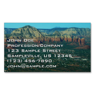 Sedona und Coffee Pot Rock von oben Magnetische Visitenkarte