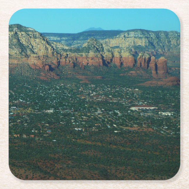Sedona und Coffee Pot Rock von oben Rechteckiger Pappuntersetzer (Vorderseite)