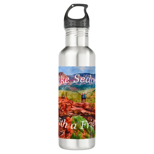 Sedona Wandern mit Freunden Edelstahlflasche (Vorderseite)