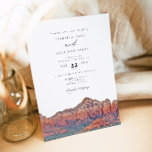 SEDONA Zielort Skyline Boho Foto Wedding Einladung<br><div class="desc">Diese Hochzeitseinladung beinhaltet ein Aquarellbild der prächtigen Skyline von Sedona, Arizona und eine einfache moderne Schriftart-Kombination. Editieren Sie einfach *most*, um Ihren Eventbedürfnissen gerecht zu werden. Ändern Sie die Hintergrundfarbe und fügen Sie Ihr eigenes Foto zur Rückseite zusammen mit Ihrer Hochzeitswebsite für eine persönliche Touch hinzu. Diese Hochzeitseinladung ist perfekt...</div>