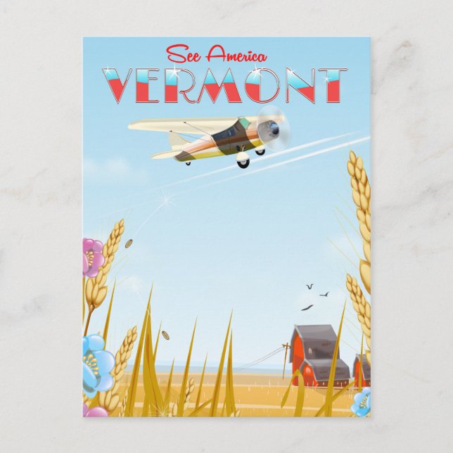 "See America" Vermont Rural Reiseplakat Postkarte (Vorderseite)